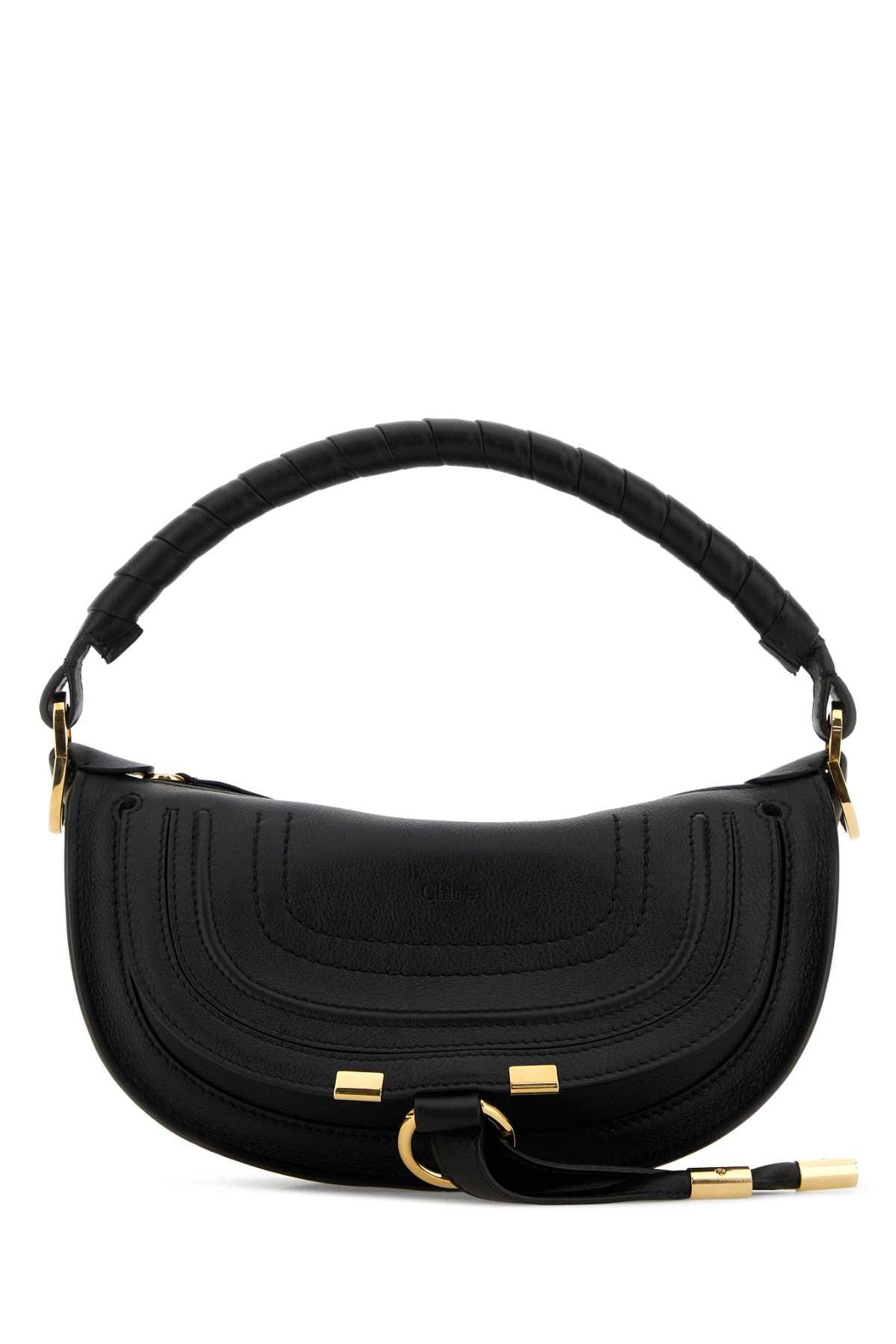 chloé black leather mini marcie shoulder bag