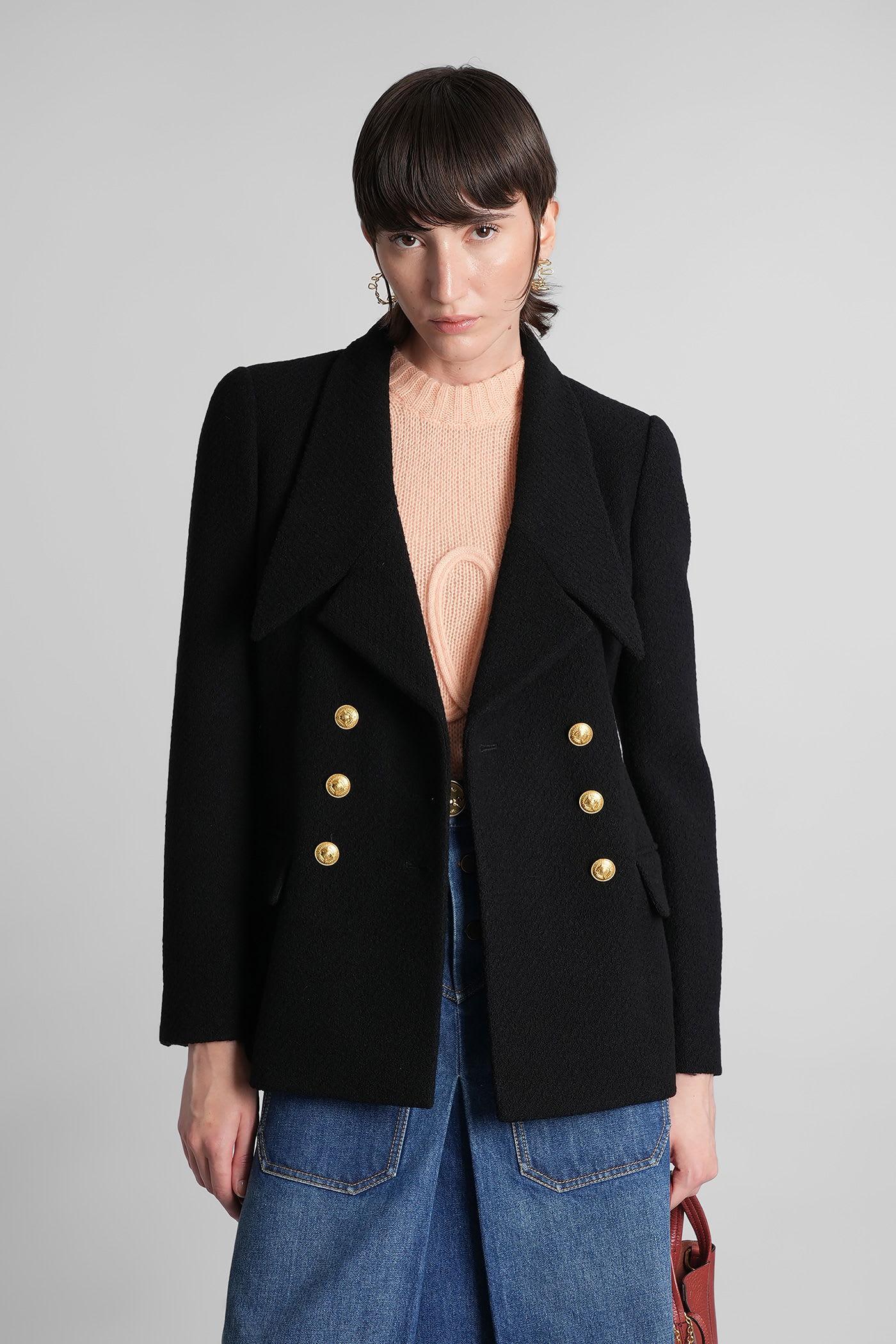 chloé blazer in black wool