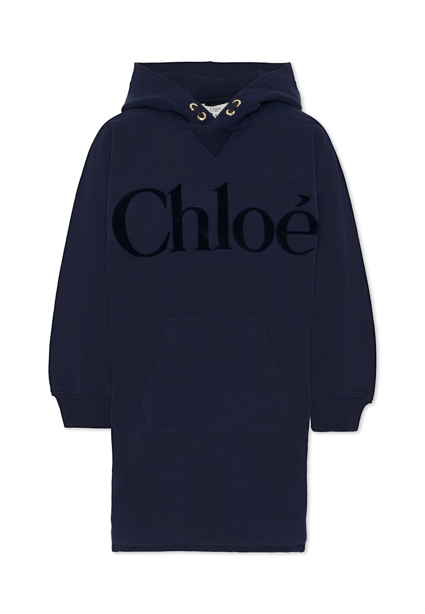 chloé blue dress for girl with logo
