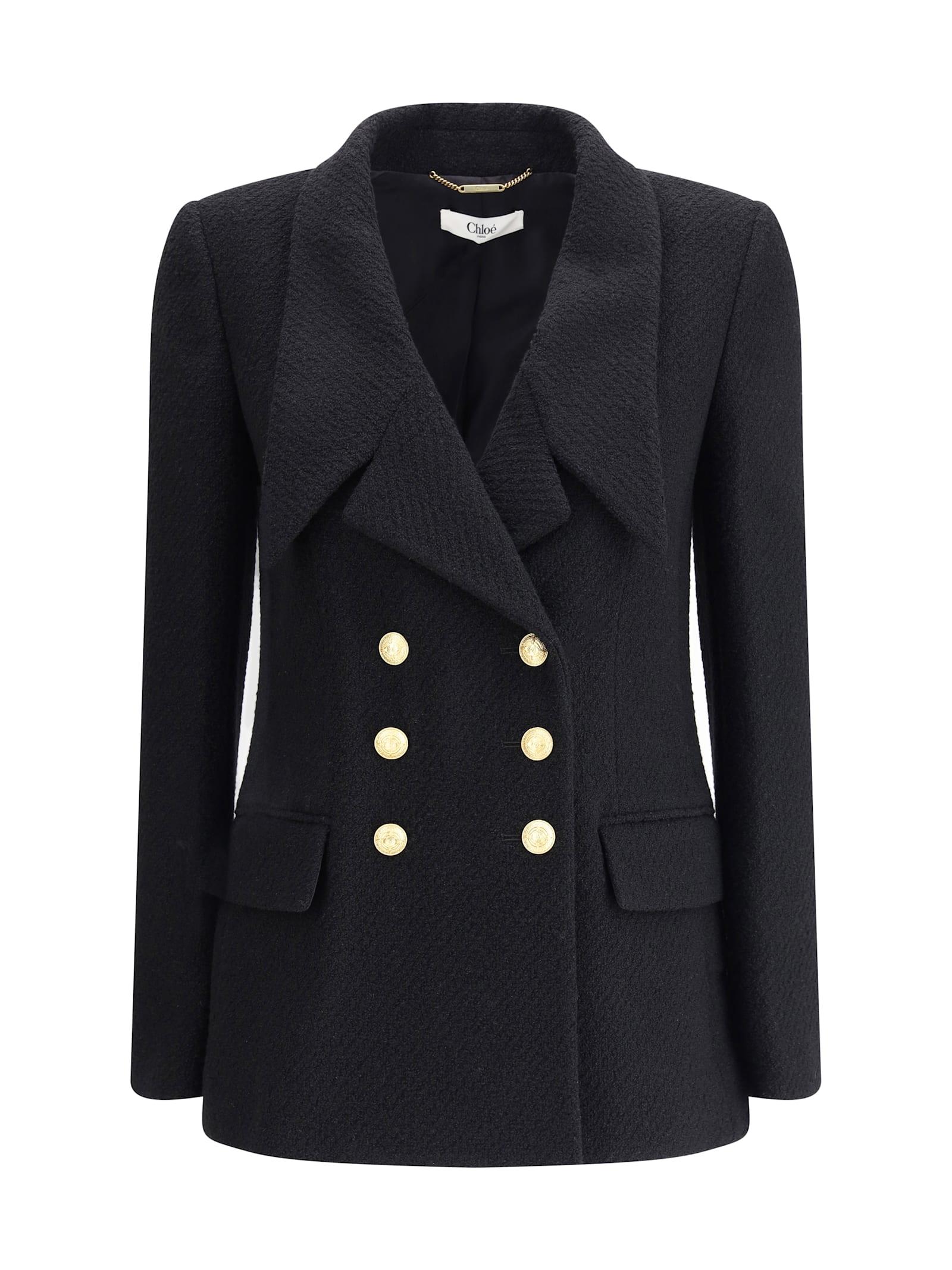chloé bouclè wool blazer
