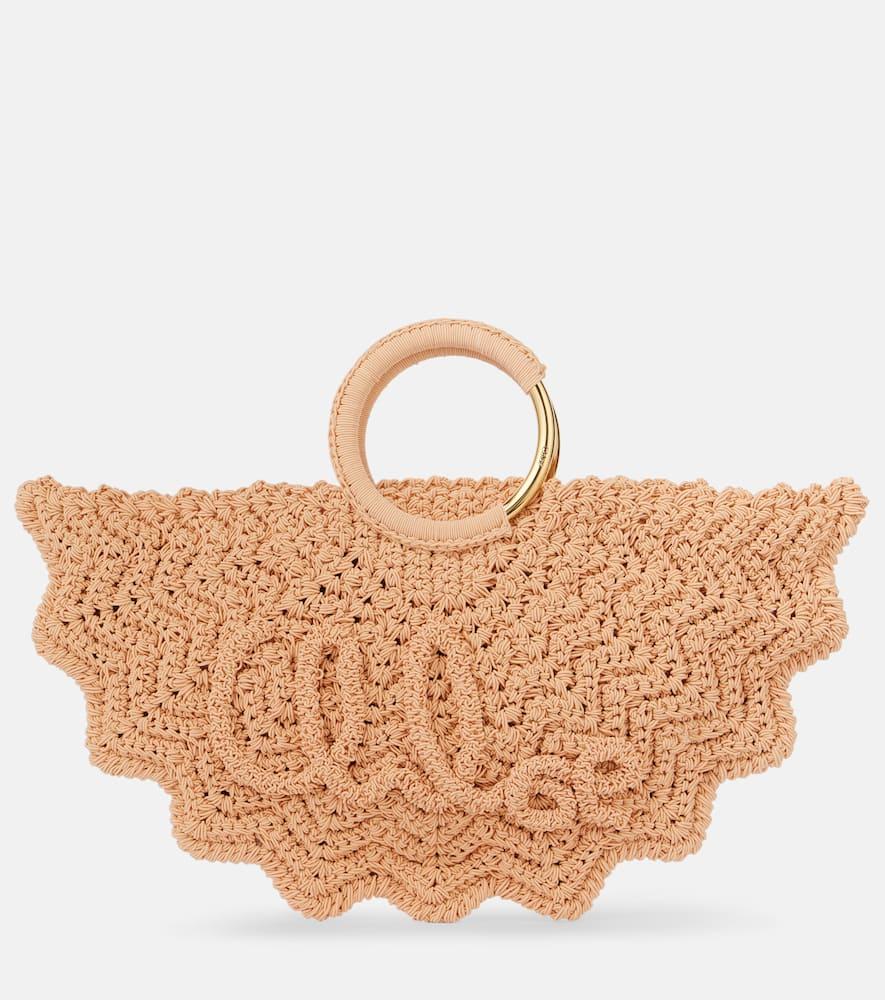 chloé bracelet paravent small crochet tote bag