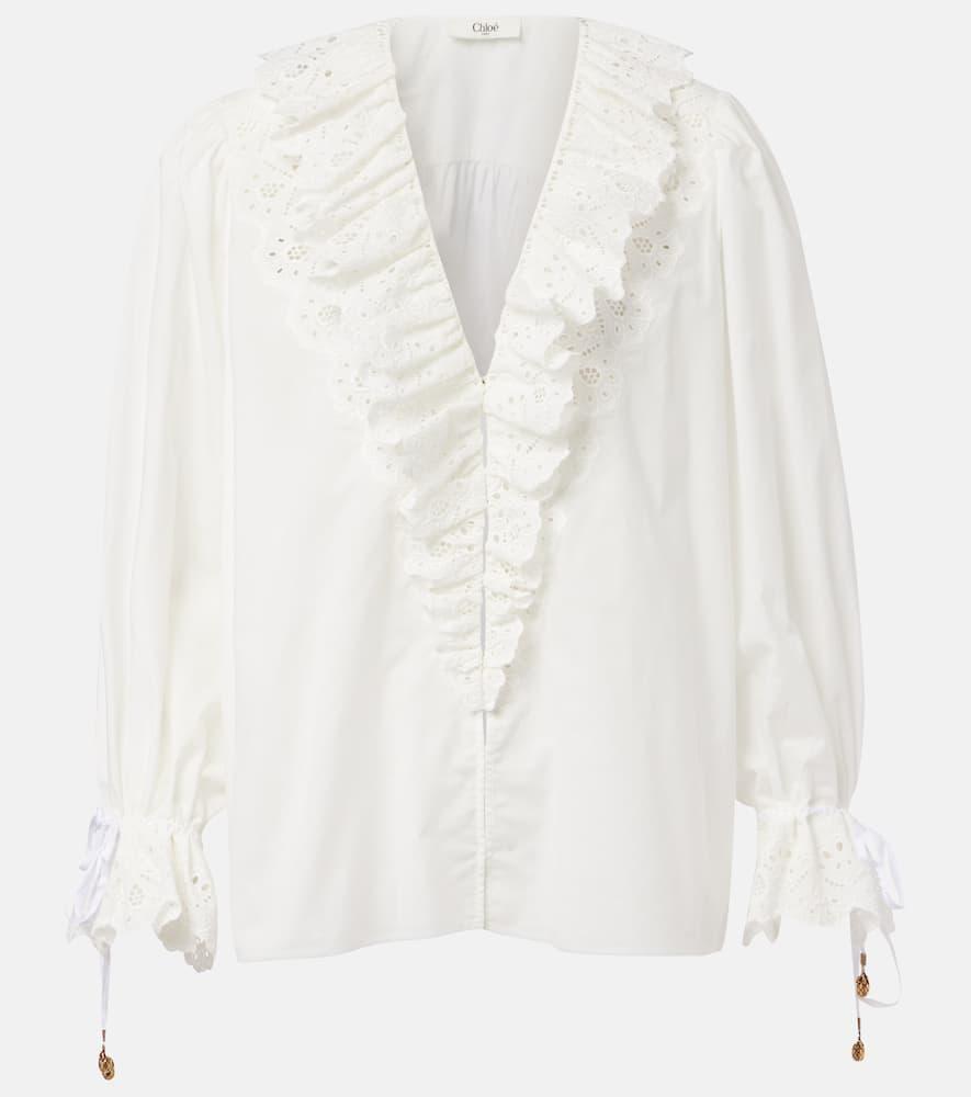 chloé broderie anglaise cotton voile blouse
