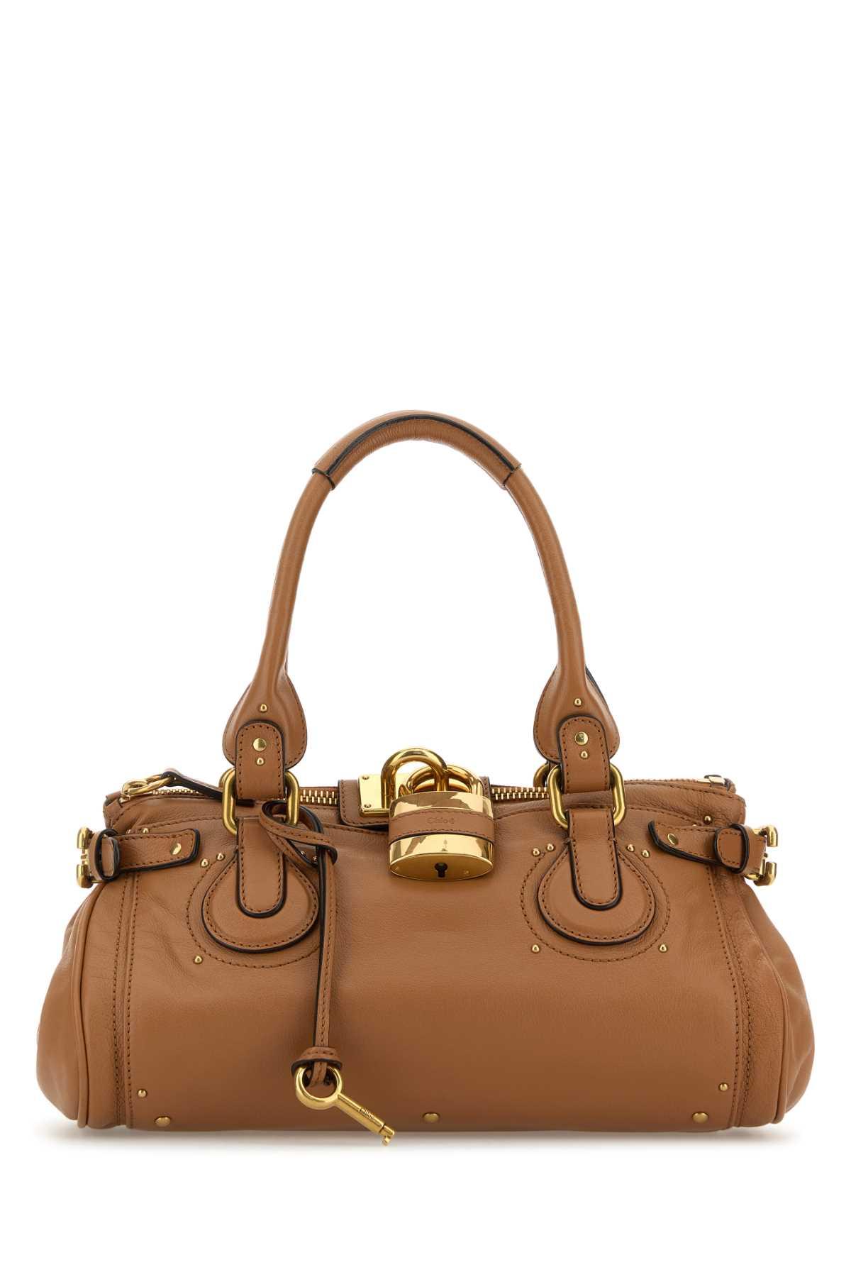 chloé camel leather paddington shoulder bag