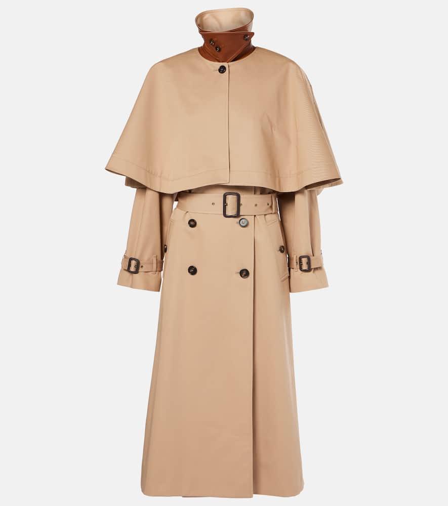 chloé caped cotton gabardine trench coat