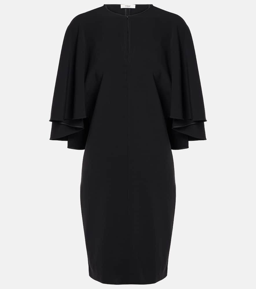 chloé caped crêpe minidress