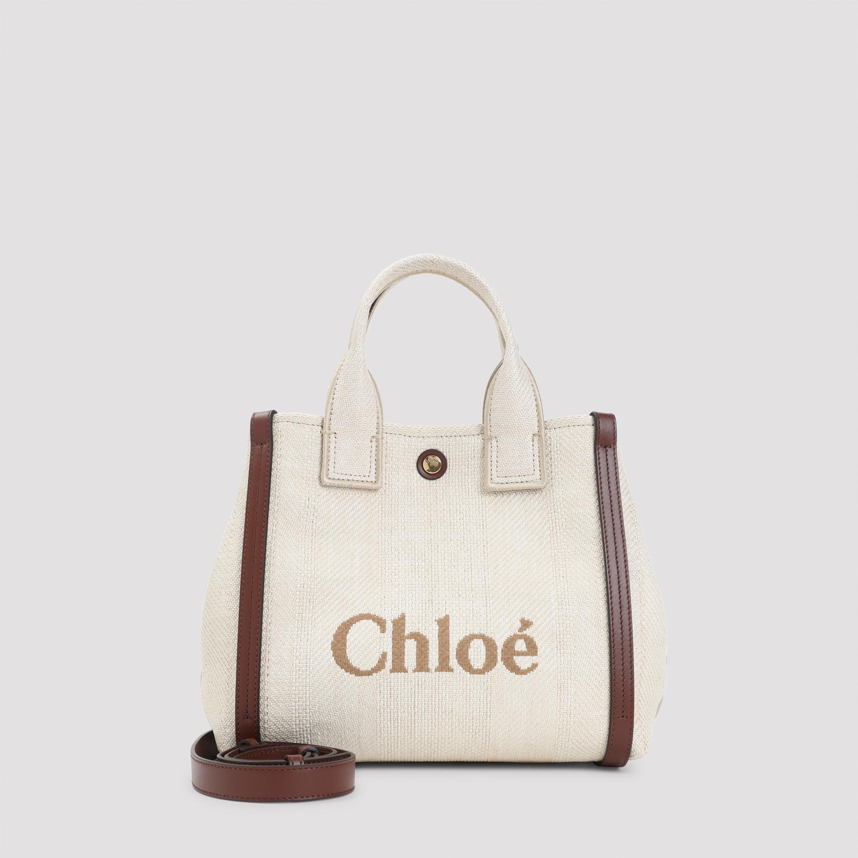 chloé carry shoulder bag nude & neutrals cotton polyamide leather - women
