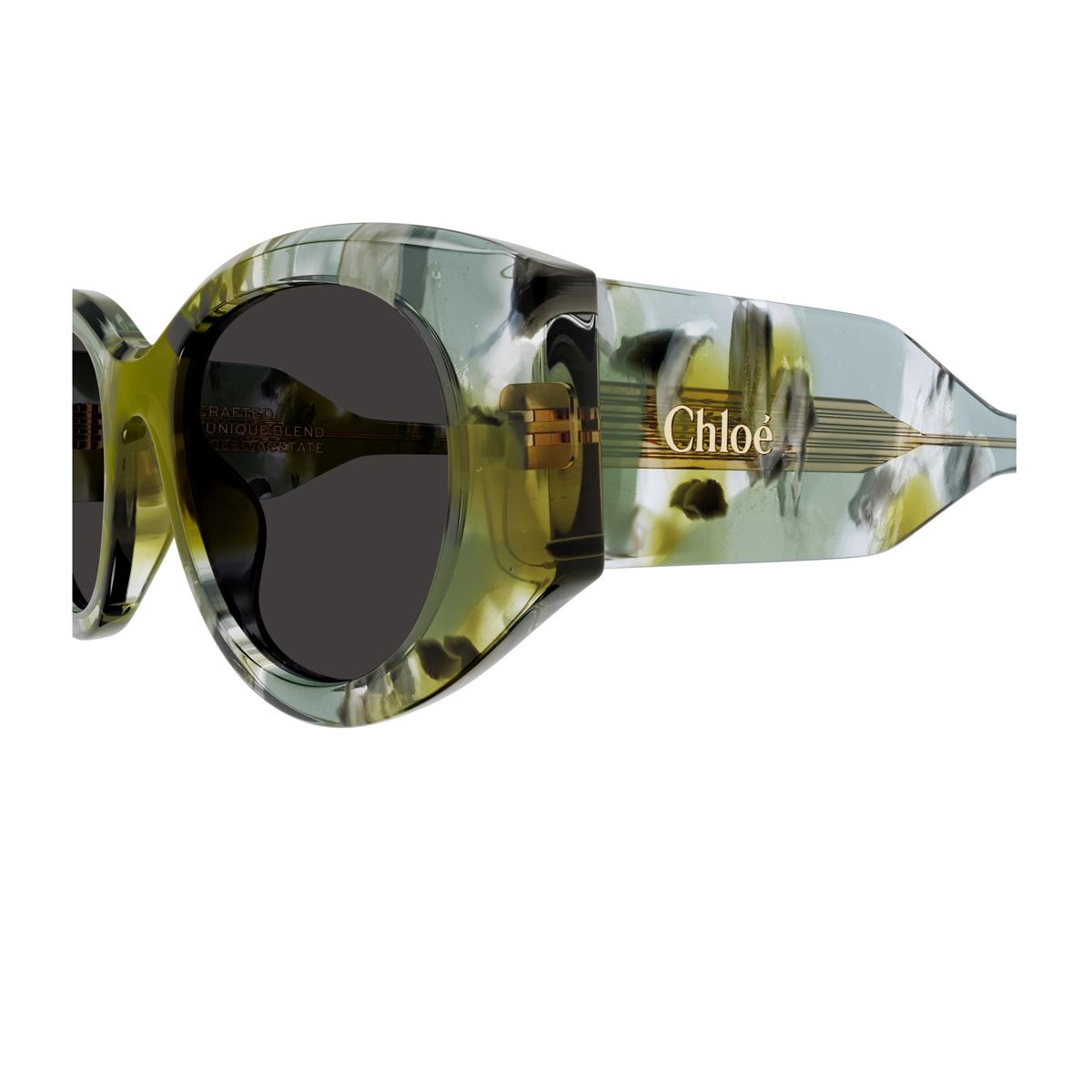 chloé ch0251s linea gayia 004 green grey verde recycled acetate occhiali da sole - women