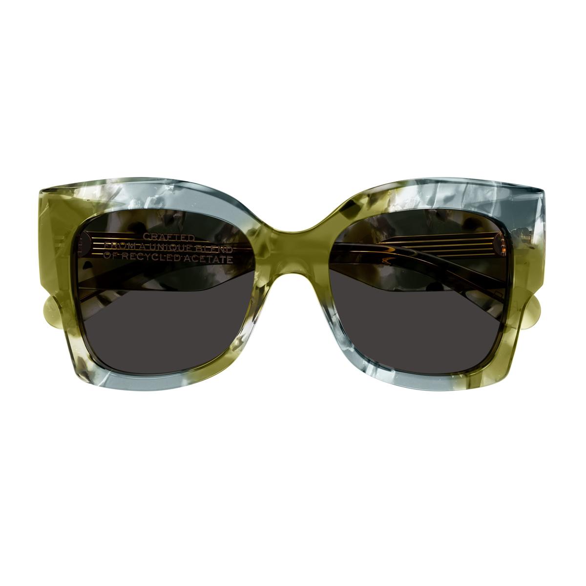 chloé ch0252s linea gayia 006 green grey multicolore recycled acetate occhiali da sole - women
