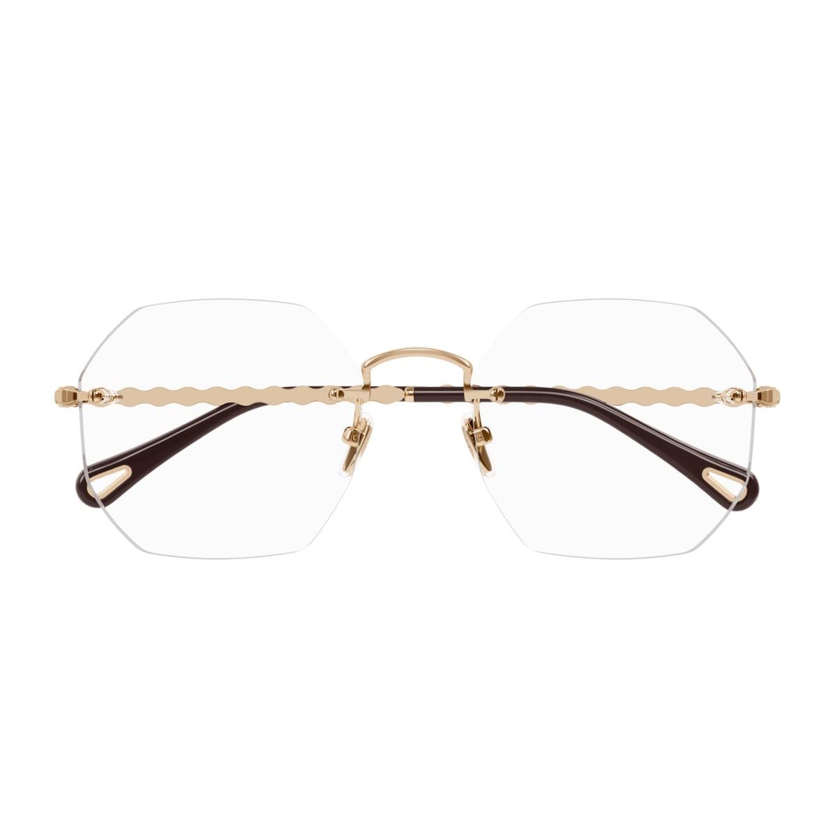 chloé ch0270o linea chloé 002 light gold glasses