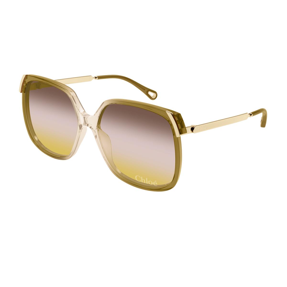 chloé ch0286s aly linea 008 beige gold pink recycled acetate/metal occhiali da sole - women