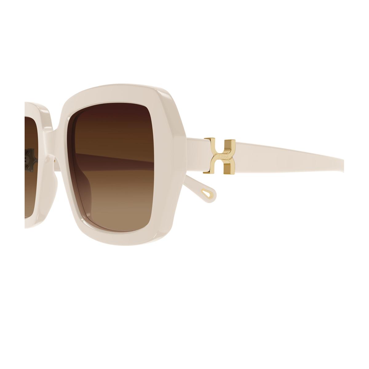 chloé ch0301s marcie-linea 003 ivory brown avorio recycled acetate occhiali da sole - women