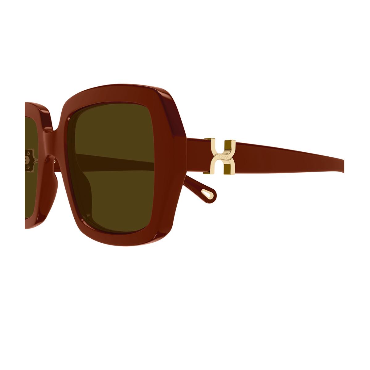 chloé ch0301s marcie-linea 004 burgundy brown bordeaux recycled acetate occhiali da sole - women