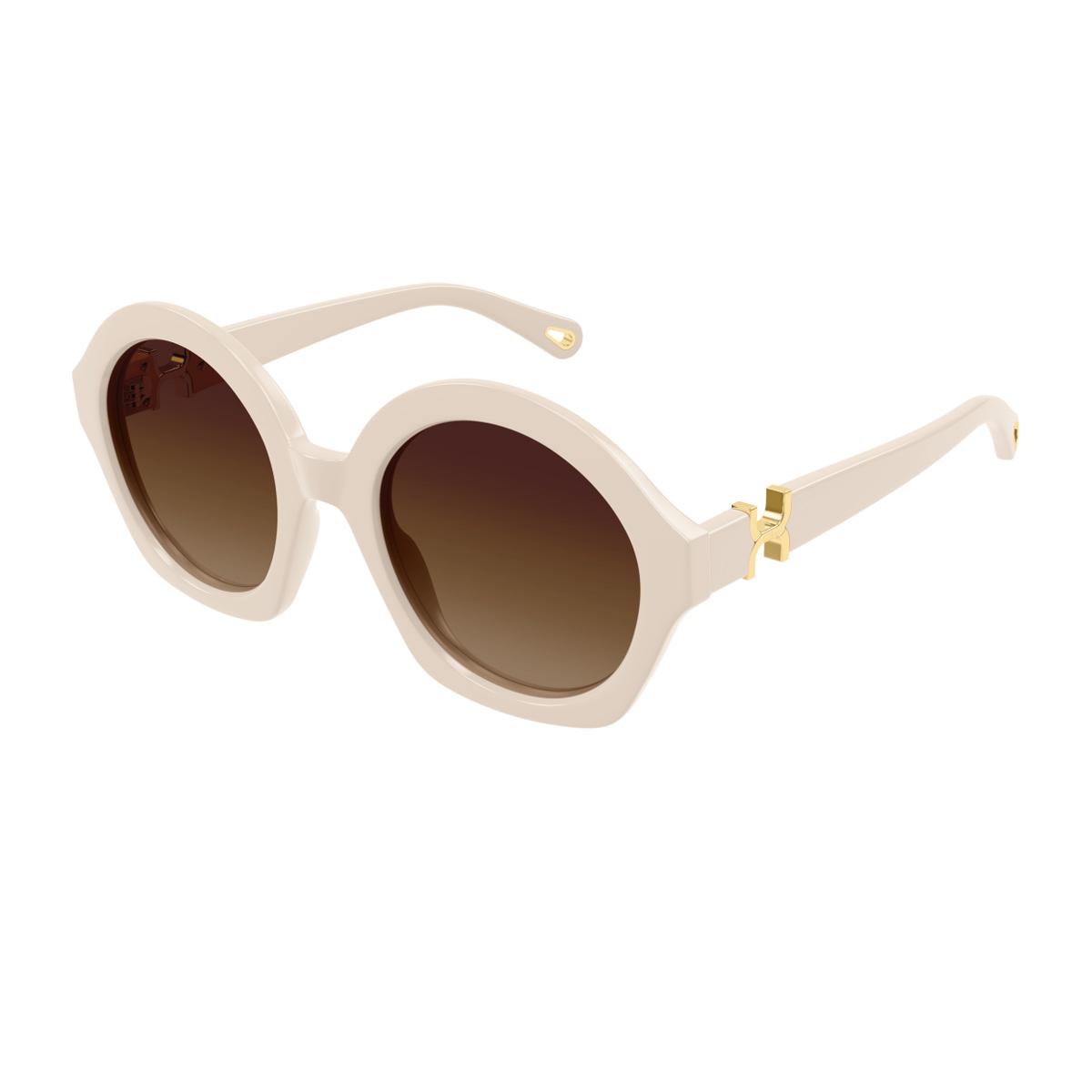 chloé ch0302s marcie- linea 003 ivory brown avorio recycled acetate occhiali da sole - women