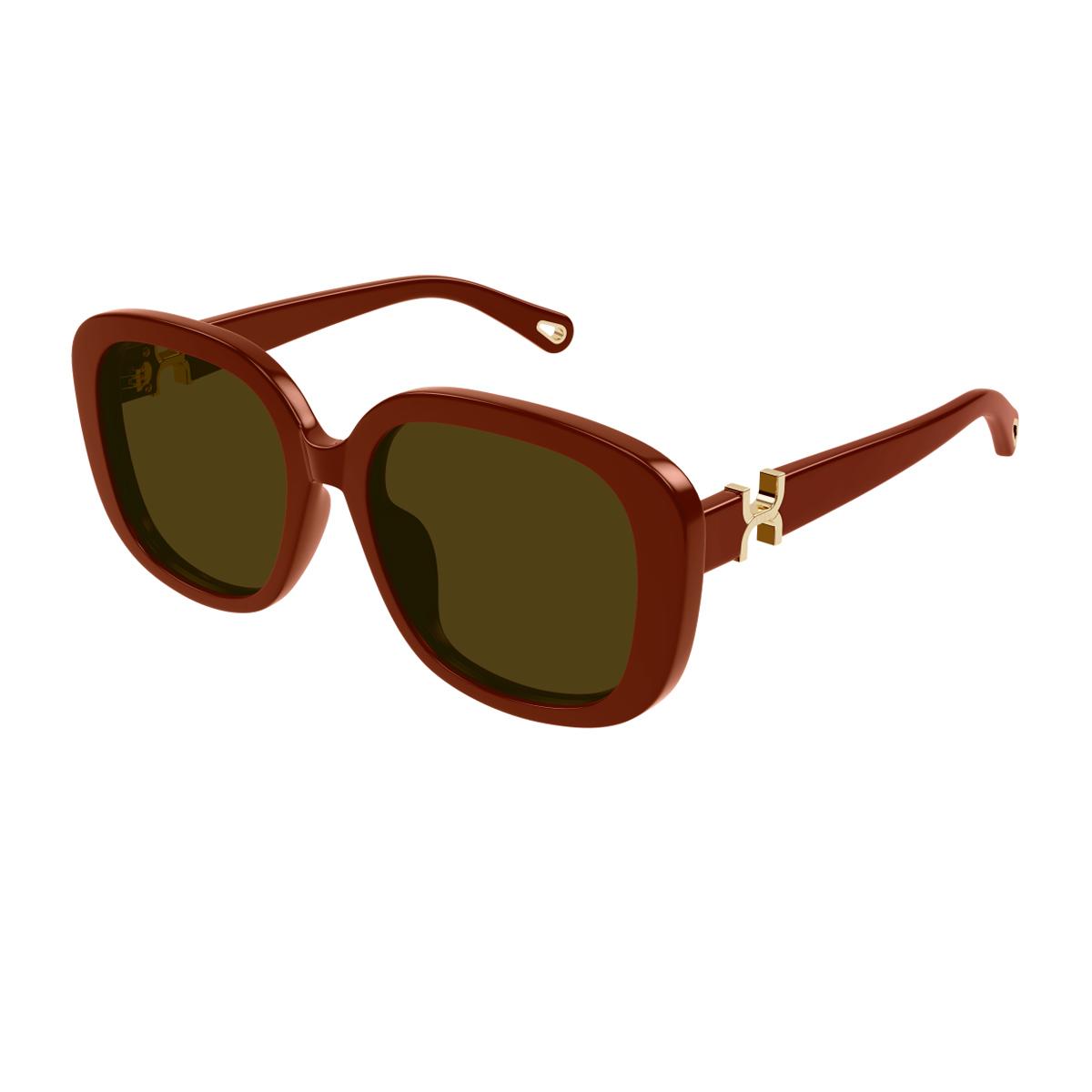 chloé ch0303sk marcie-linea 004 burgundy brown bordeaux recycled acetate occhiali da sole - women