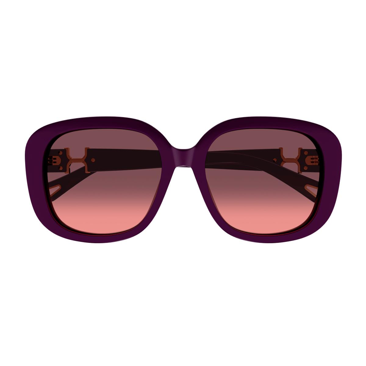 chloé ch0303sk marcie-linea 005 burgundy red bordeaux recycled acetate occhiali da sole - women