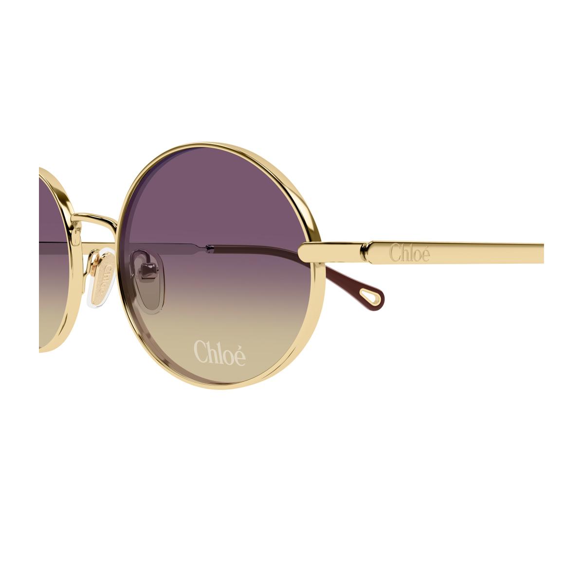 chloé ch0326s aly - linea 001 gold violet oro metal occhiali da sole - women