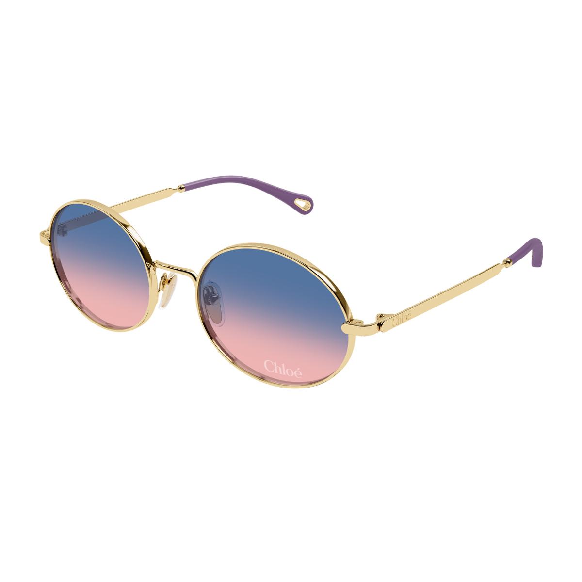 chloé ch0326s aly - linea 003 gold blue oro metal occhiali da sole - women
