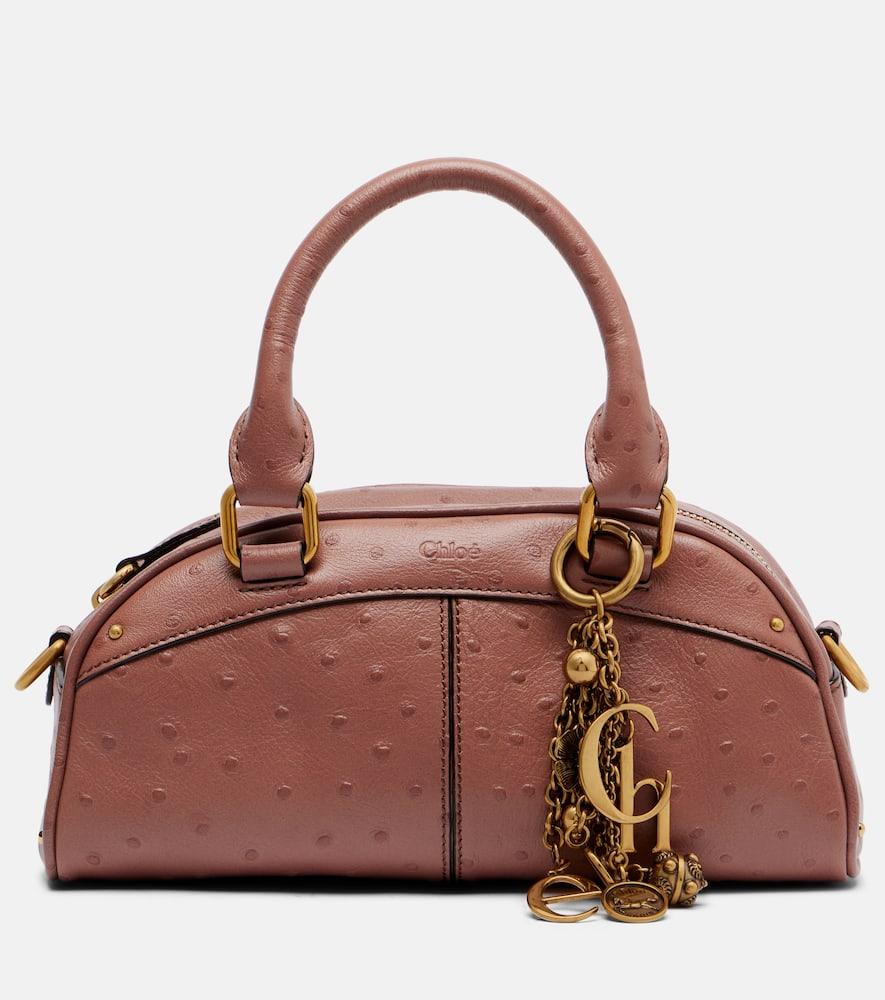 chloé chloé bowling medium leather tote bag