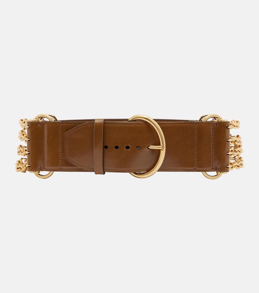 chloé chloé camera chain leather belt
