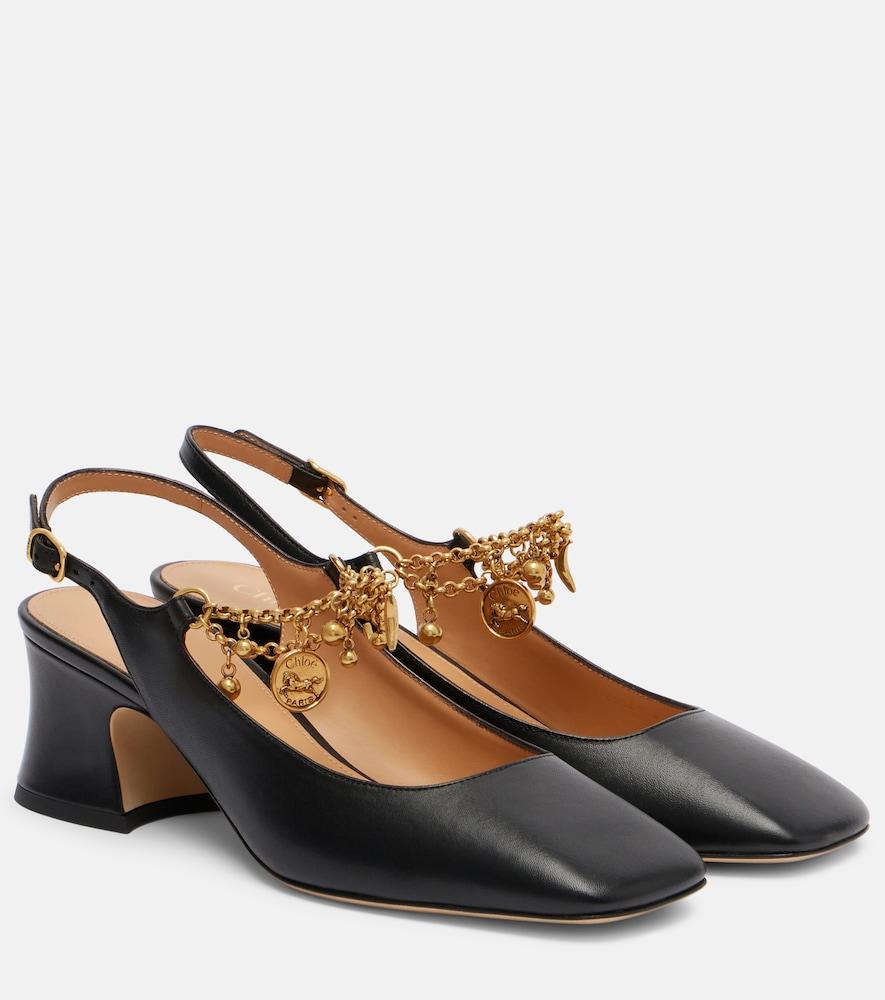 chloé chloé charms 55 leather slingback pumps