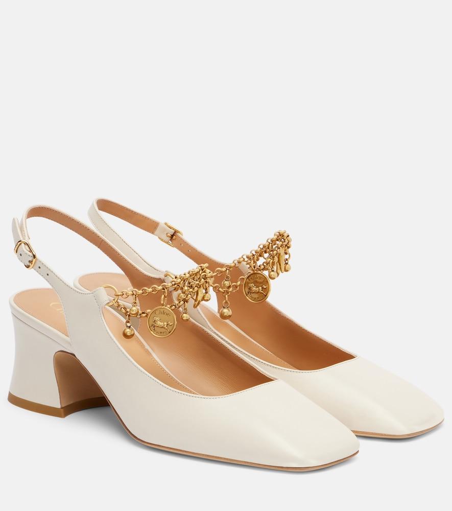 chloé chloé charms 55 leather slingback pumps