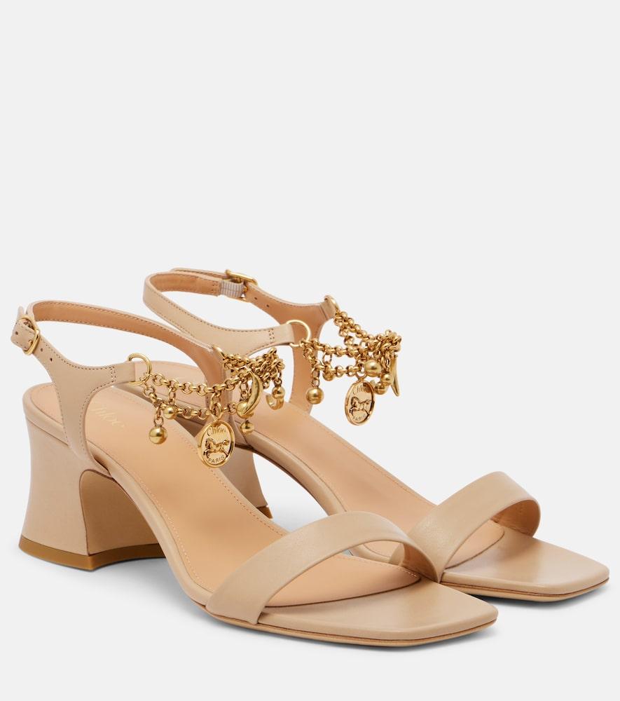 chloé chloé charms leather sandals