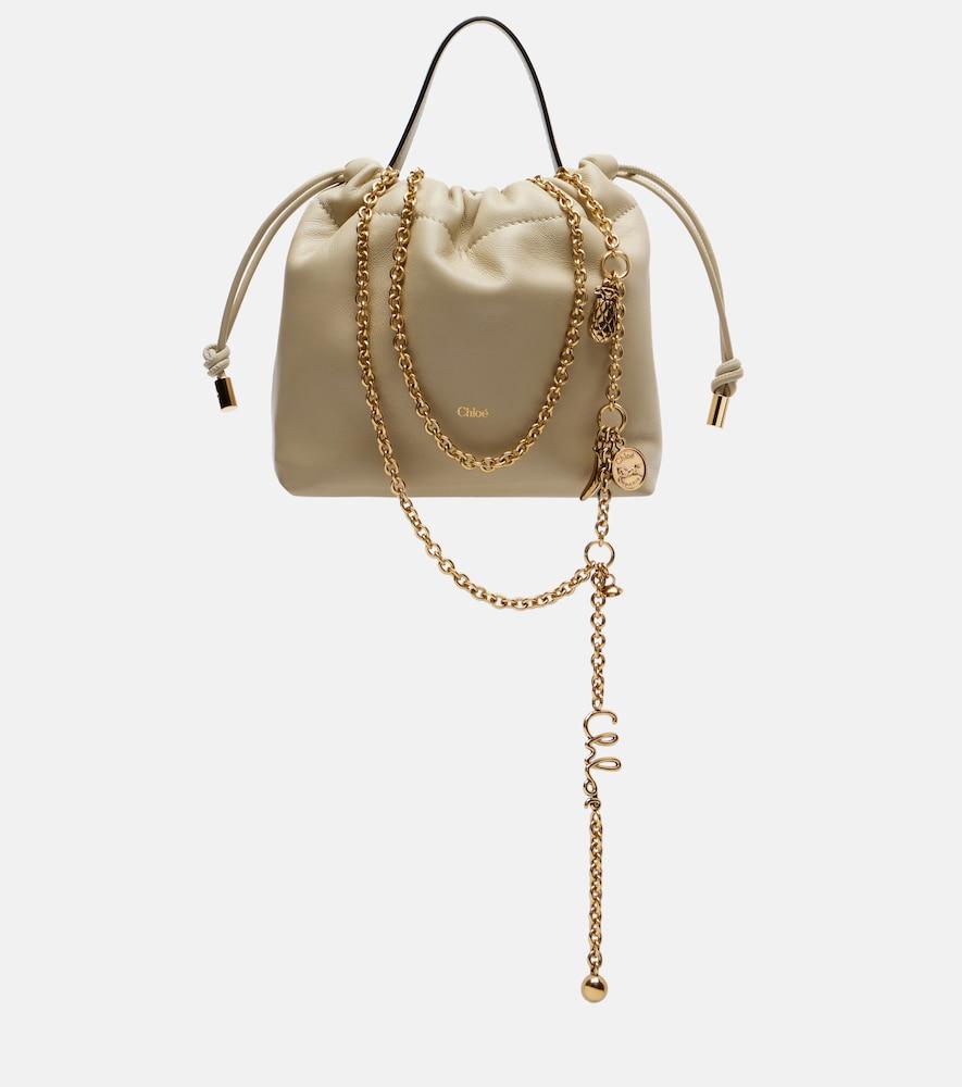chloé chloé icons mini leather bucket bag