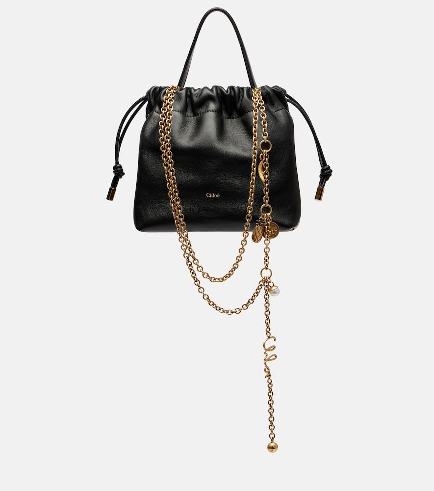chloé chloé icons mini leather bucket bag