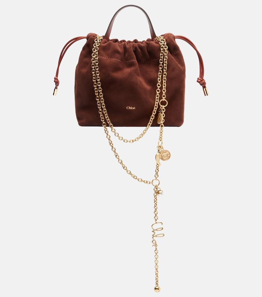 chloé chloé icons small suede bucket bag