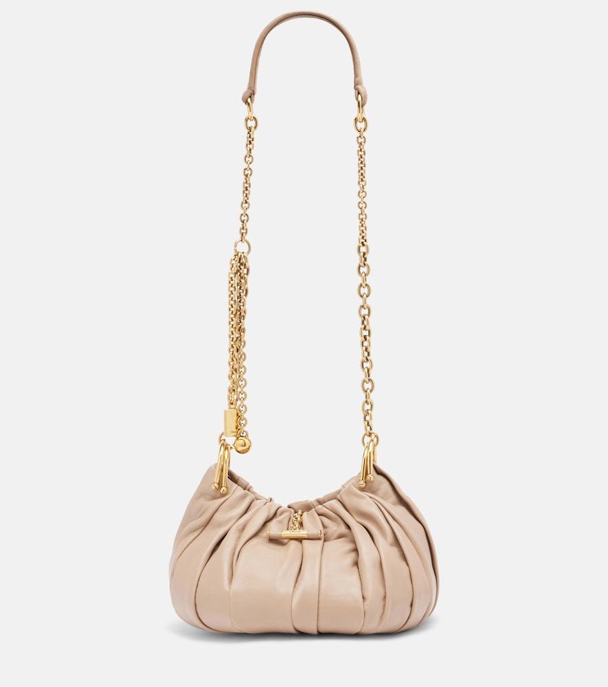chloé chloé plissé small leather shoulder bag