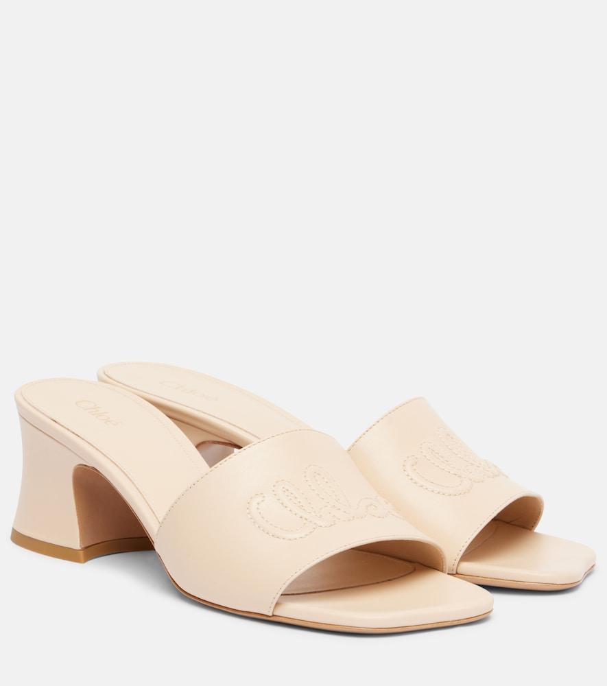 chloé chloé soleil 55 logo leather mules
