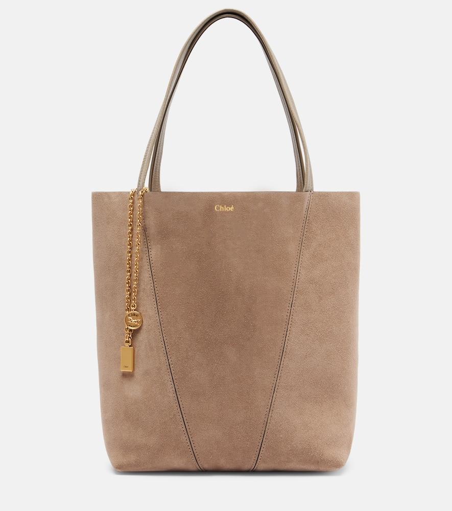 chloé chloé spin medium suede tote bag