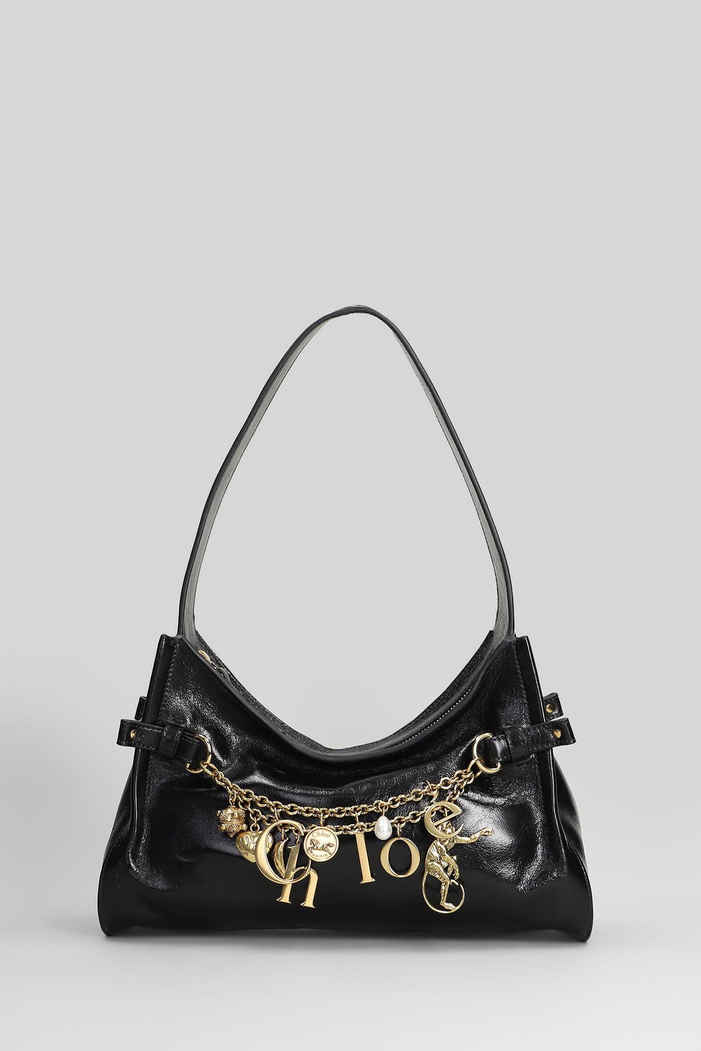 chloé chloe sharms shoulder bag in black leather