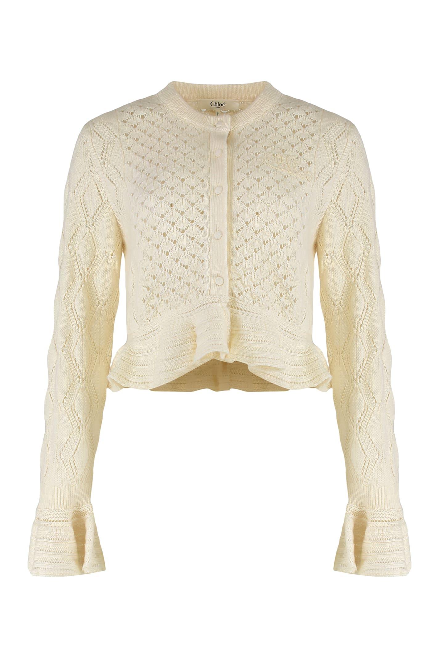 chloé cotton blend cardigan