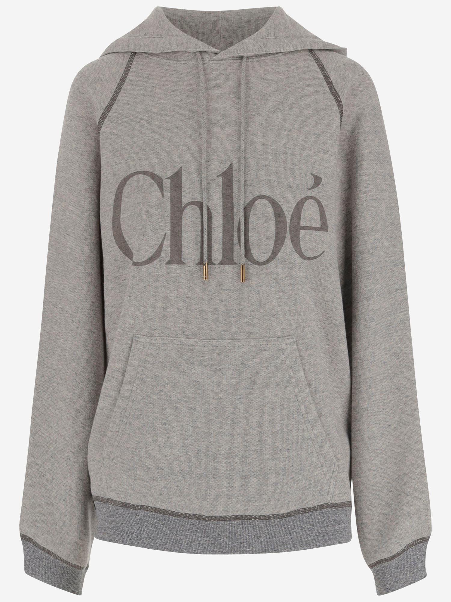 chloé cotton blend sweatshirt with logo