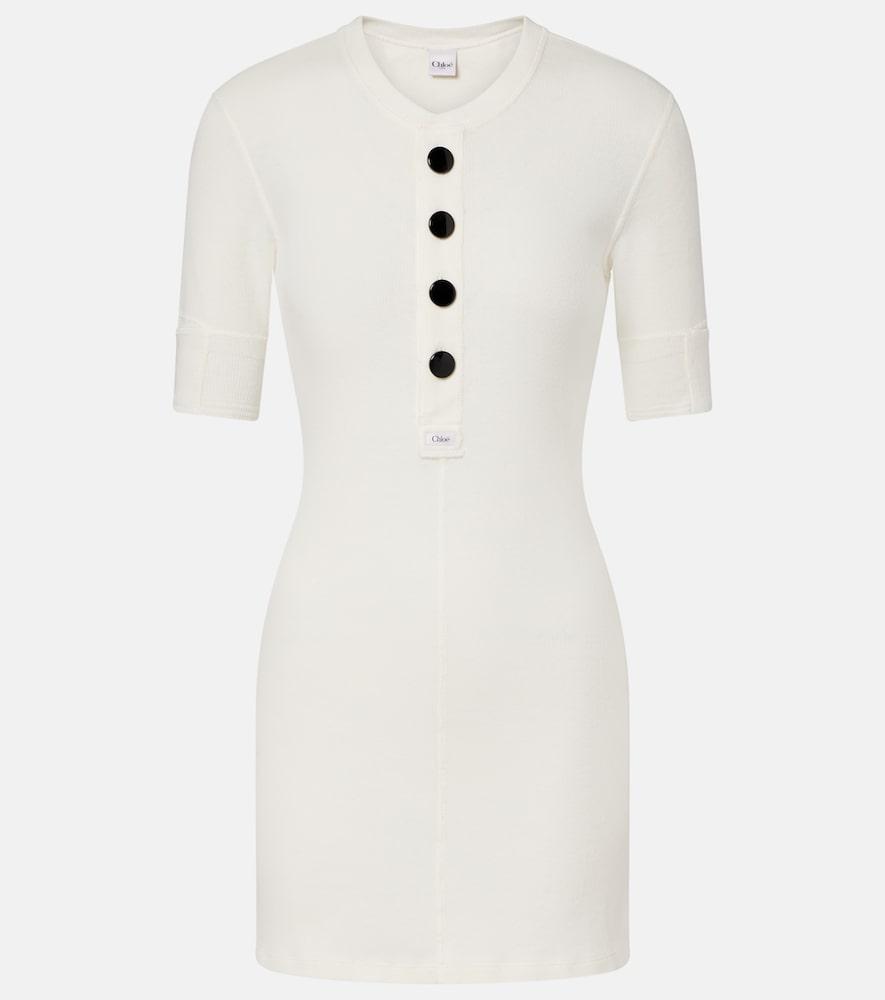 chloé cotton jersey shirt dress