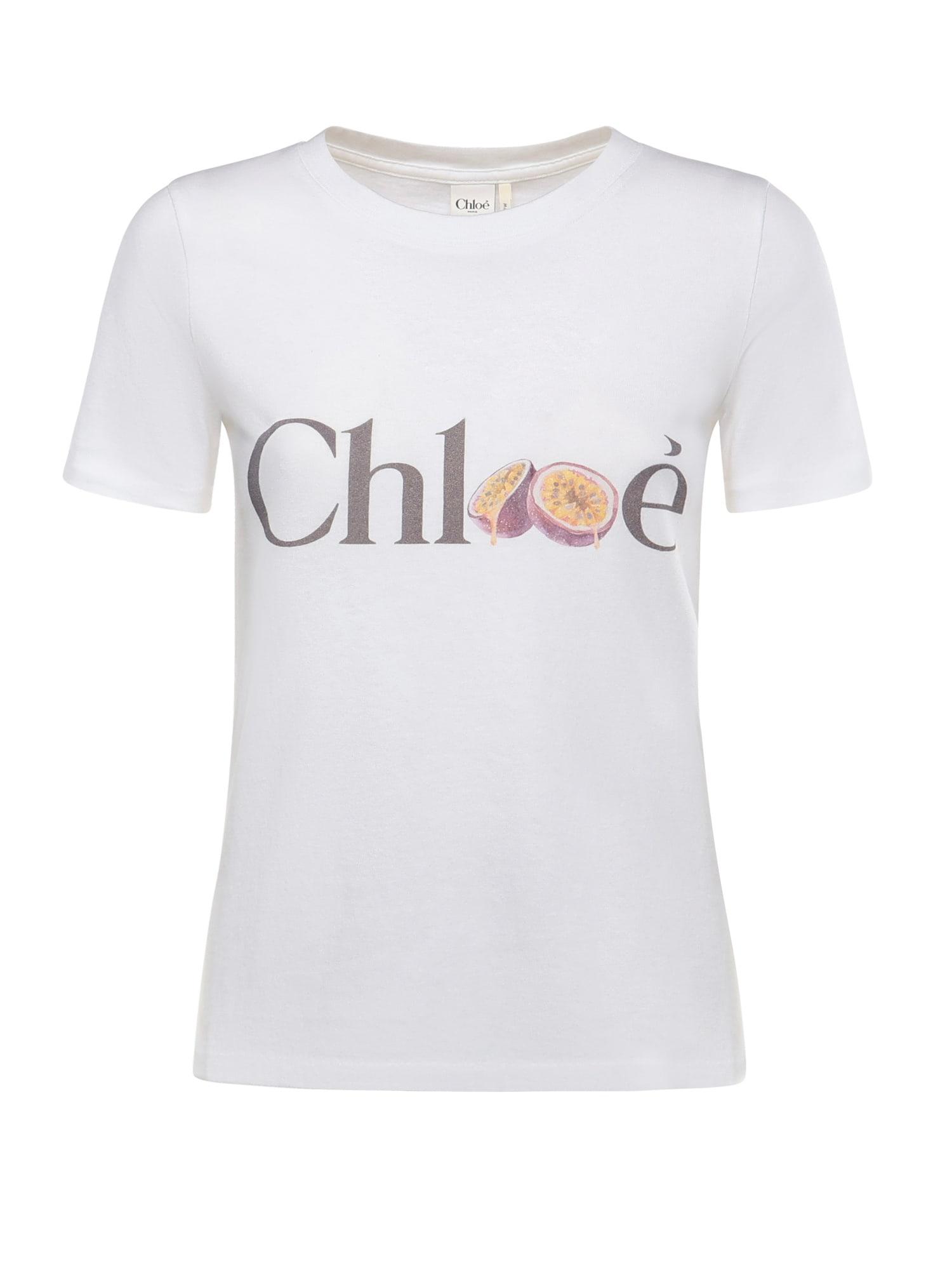 chloé cotton jersey t-shirt with logo
