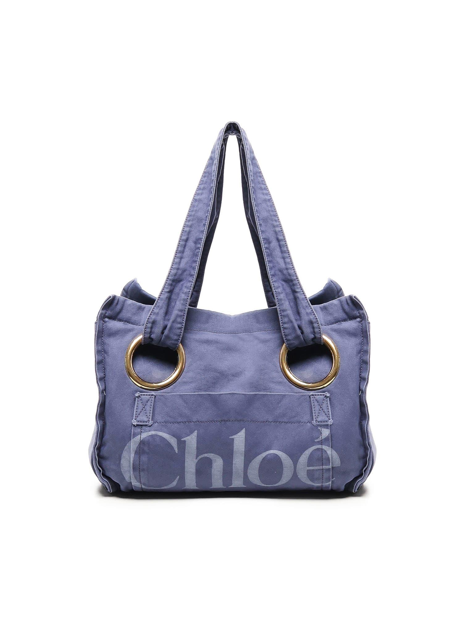 chloé cotton plage tote bag