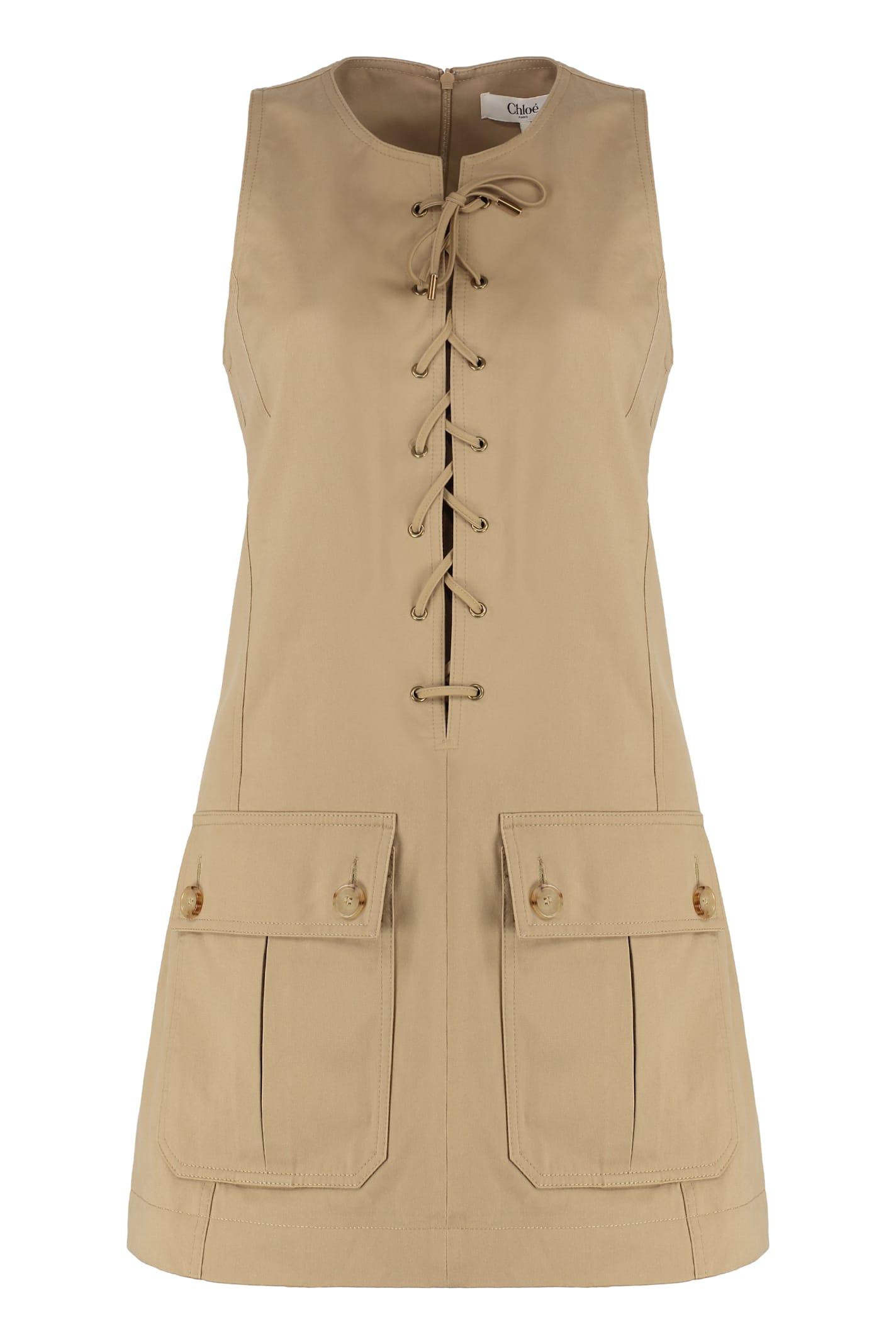 chloé cotton satin dress