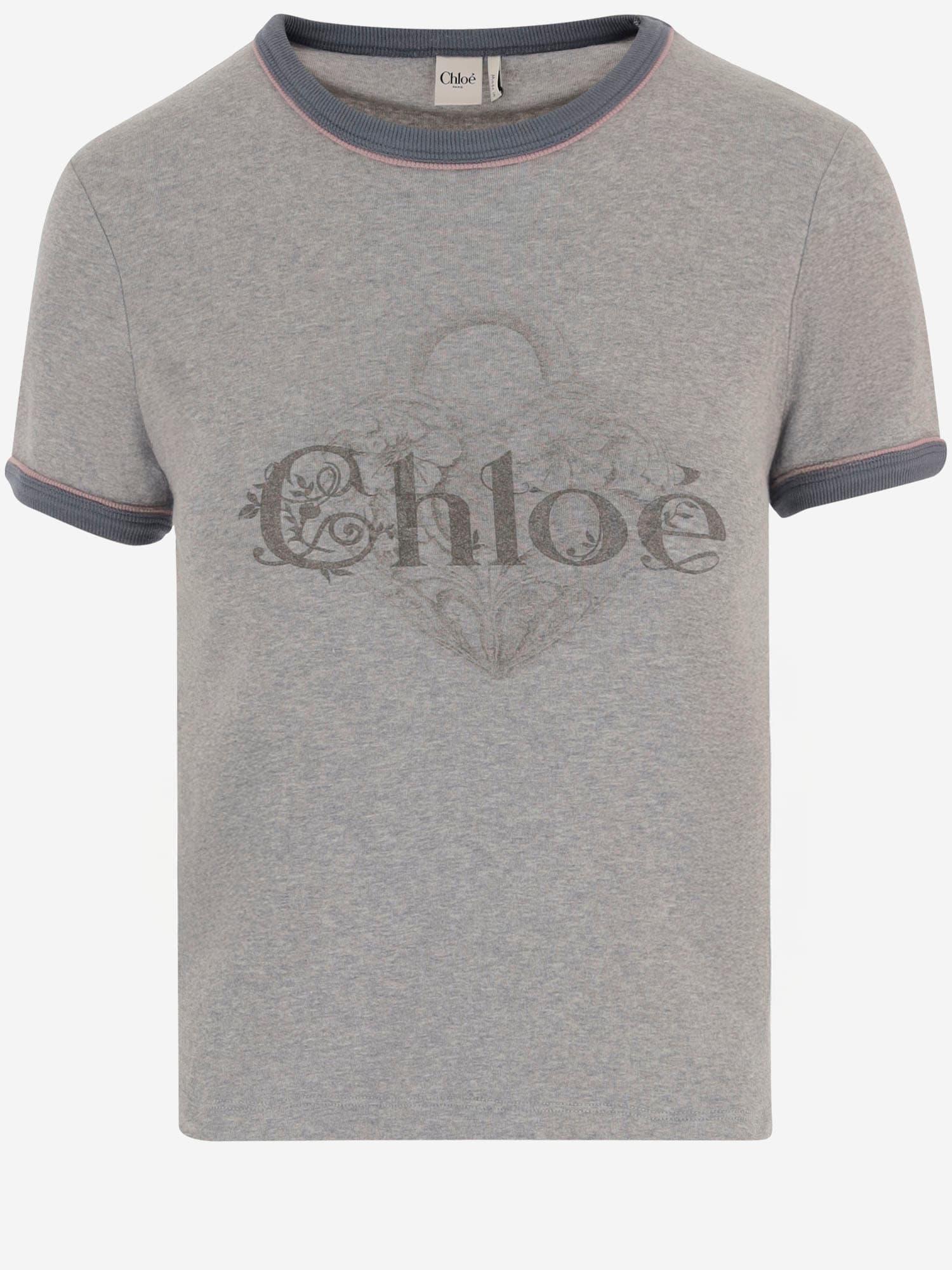 chloé cotton t-shirt with logo
