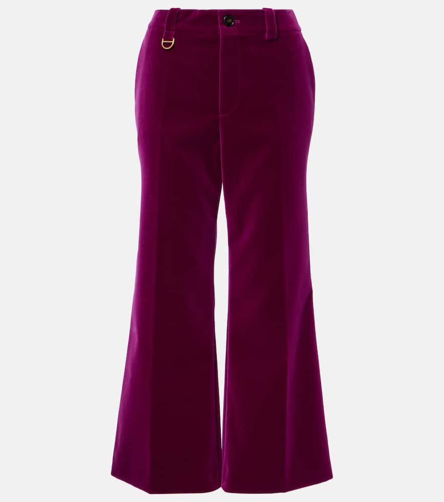 chloé cotton velvet cropped bootcut pants