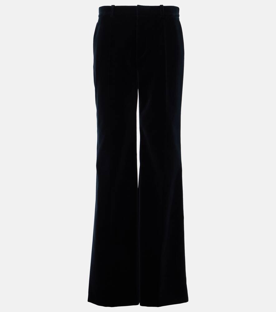 chloé cotton velvet flared pants
