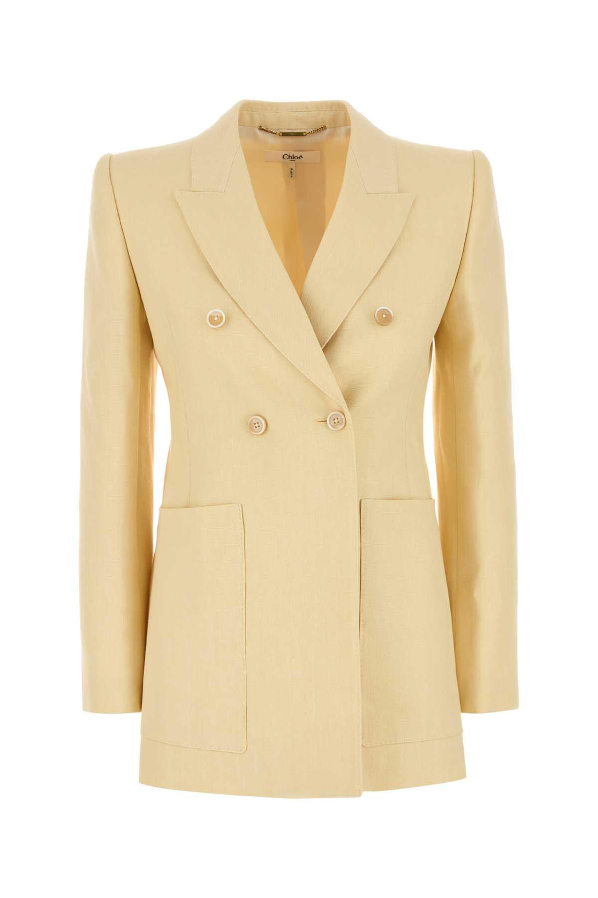 chloé cream hemp blend blazer