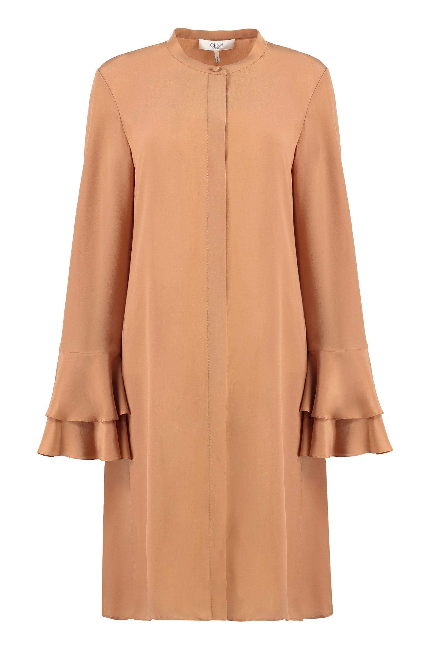chloé crepe shirtdress