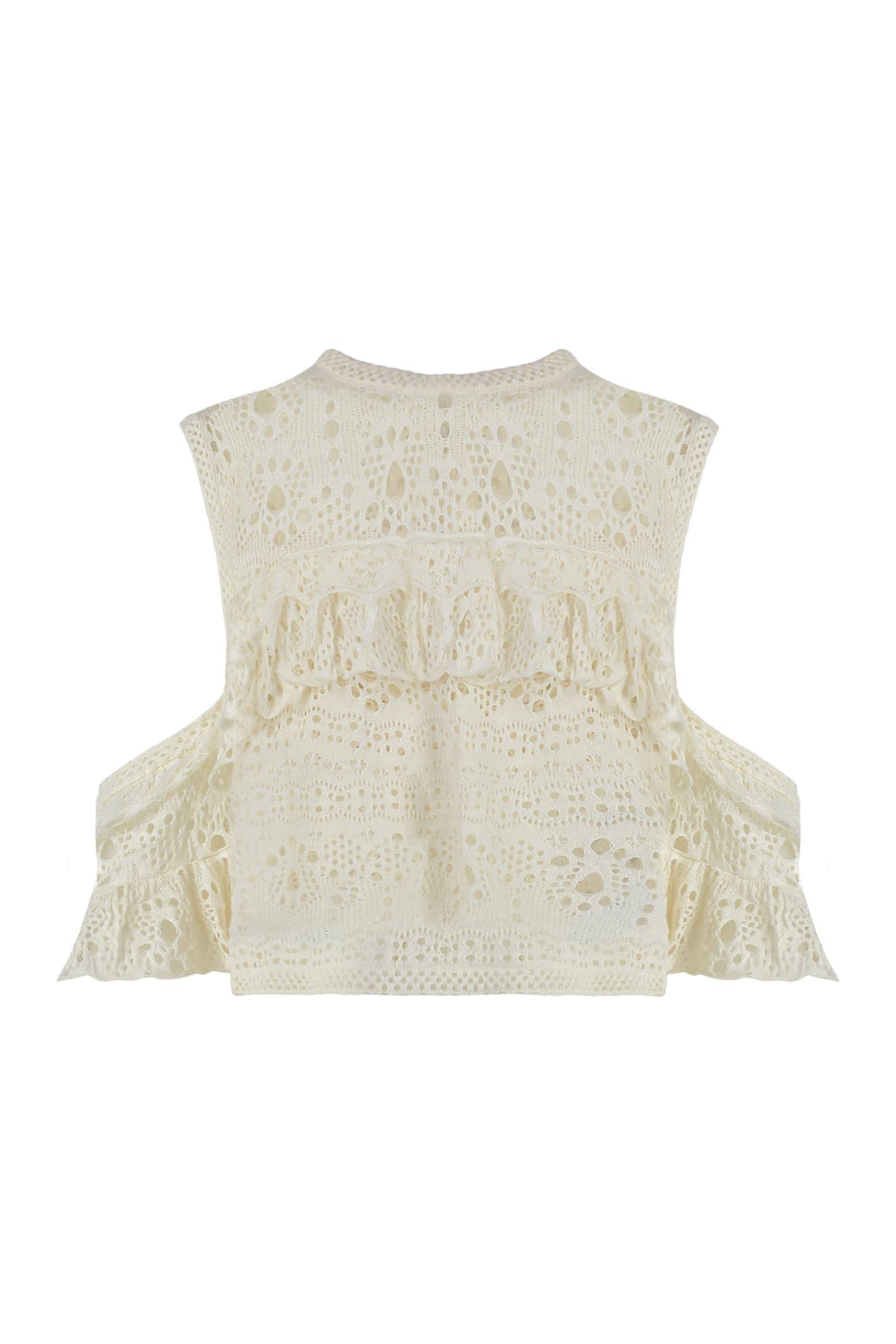 chloé crochet knit top