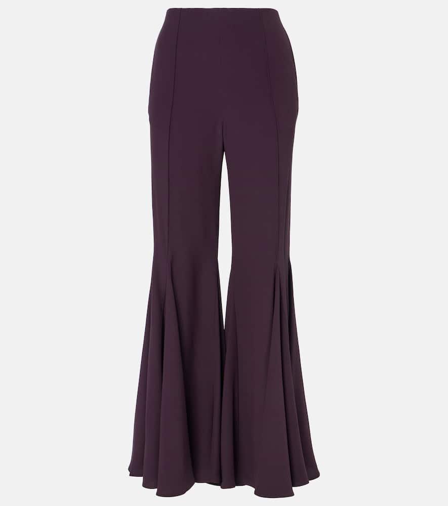 chloé cropped crêpe satin flared pants