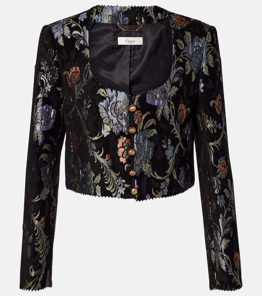 chloé cropped embroidered jacket