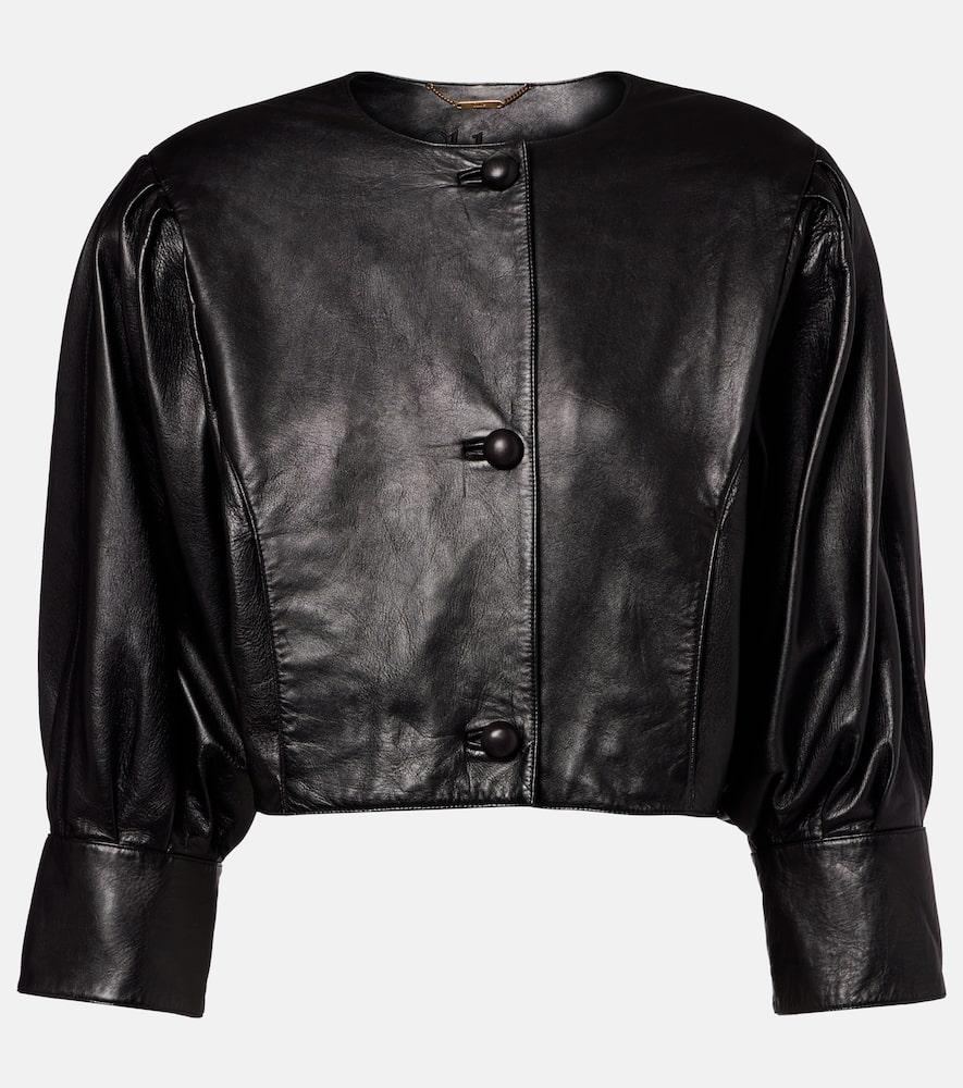 chloé cropped leather jacket