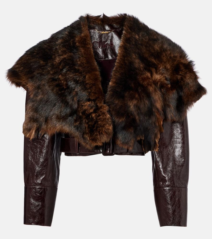 chloé cropped shearling