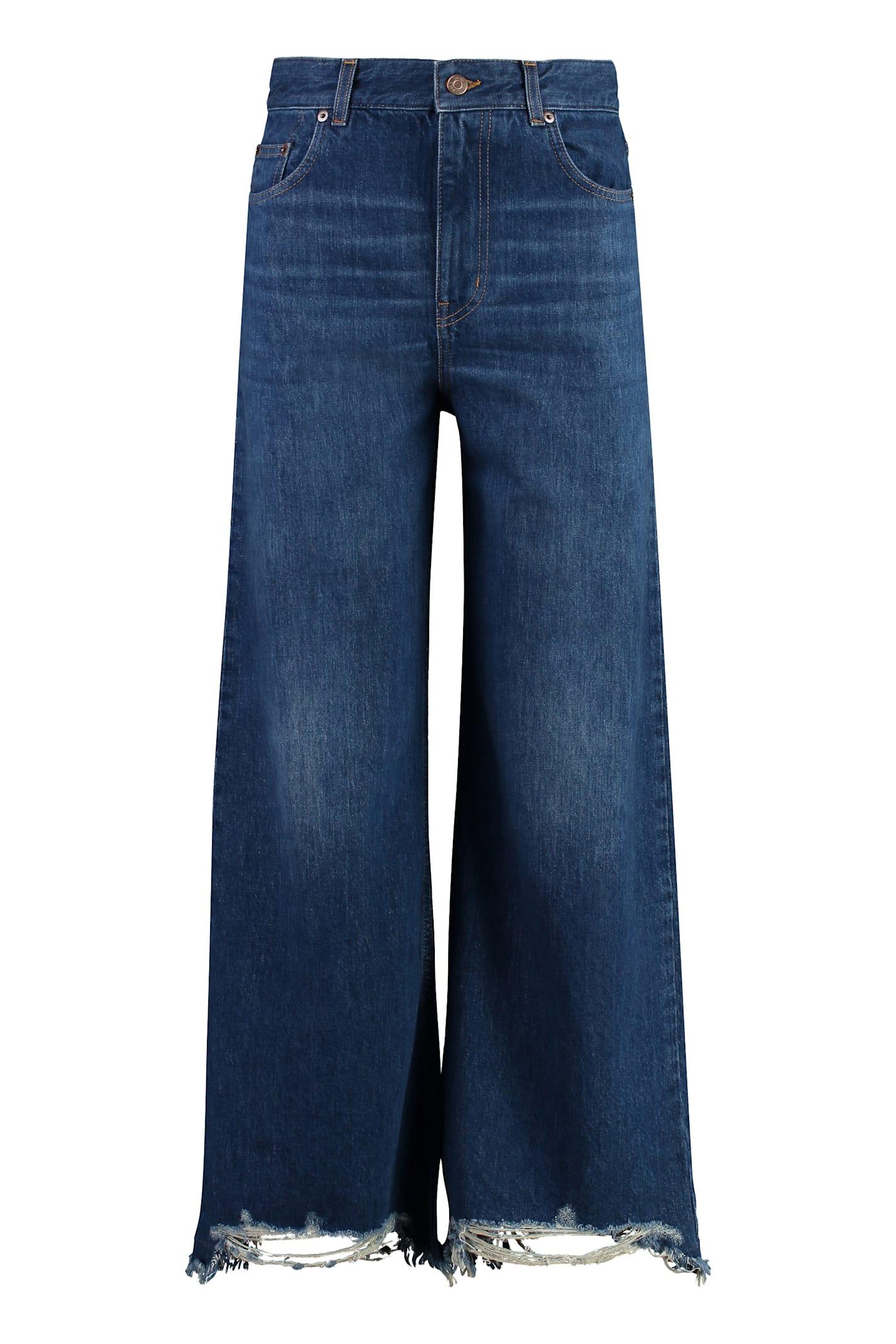 chloé cropped wide-leg jeans